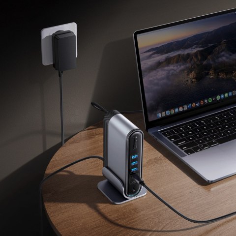 Stacja dokująca USB-C Baseus UnionJoy 2xHDMI4K@60Hz 1xDP4K@60Hz 3xUSB-A3.0 2xUSB-C3.0 2xUSB-A2.0 1xRJ45 PD PC 1xSD+TF 1x3.5mm mi