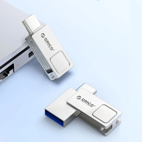 Pendrive Orico U301 128 GB USB-A USB-C USB 3.2 Gen 1 - srebrny