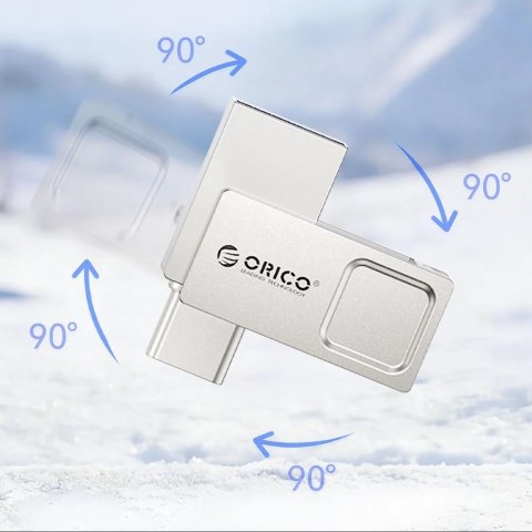 Pendrive Orico U301 128 GB USB-A USB-C USB 3.2 Gen 1 - srebrny