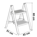 Drabinka 2-stopniowa metalowa EASYSTEP składana WHITE