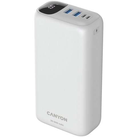 CANYON Powerbank PB-301 LED 30000 mAh PD 20W QC 3.0 Biały