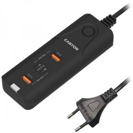 CANYON Ładowarka sieciowa H-10 PD20W QC3.0 2×USB-A 2×USB-C Czarna