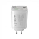 CANYON charger OnCharge 65RC Build-In Cable USB-C 65W 1xPD 1xQC EU White