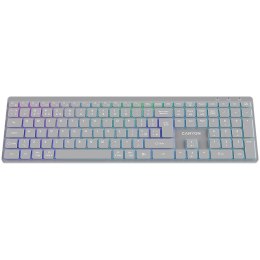 CANYON Klawiatura HKB-W11 UK/US RGB Dwa Tryby Bezprzewodowa Szara