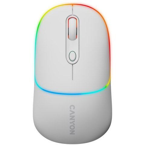 CANYON Mysz bezprzewodowa MW-22 2w1 RGB Biała