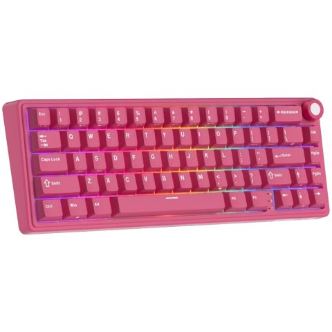 ROYAL KLUDGE R65 Berry Red Gaming Keyboard Cream Switch