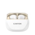 CANYON Słuchawki HEXAGON 7 TWS ANC+ENC Qi Biało-Beżowe