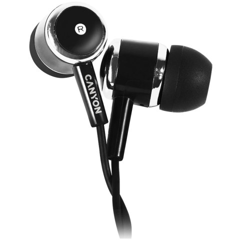 CANYON Słuchawki dokanałowe EPM-01 Mic Mini-Jack 1.2m Czarne