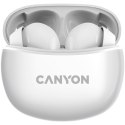 CANYON Słuchawki dokanałowe TWS-5 Etui Białe