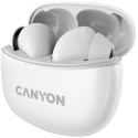 CANYON Słuchawki dokanałowe TWS-5 Etui Białe