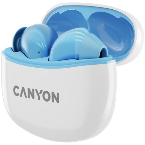CANYON Słuchawki dokanałowe TWS-5 Etui Niebieskie