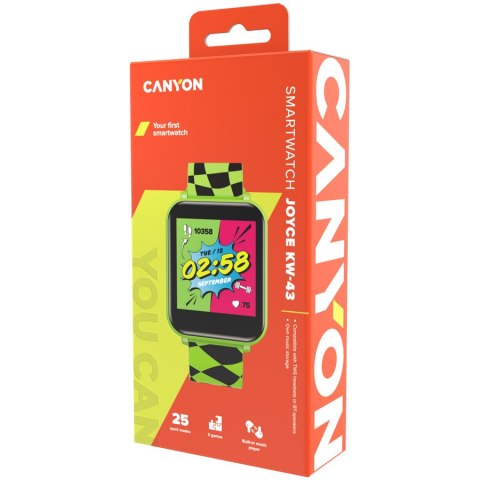CANYON Smartwatch dla dzieci Joyce KW-43 DUAL BT Music Zielony