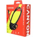 CANYON Zestaw słuchawkowy HS-01 PC Mik 1.8m Czarno - Pomarańczowy
