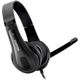 CANYON Zestaw słuchawkowy HSC-1 PC Mik 2m Czarny