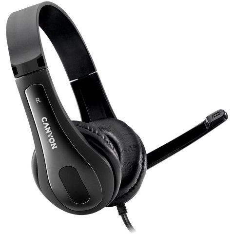 CANYON Zestaw słuchawkowy HSC-1 PC Mik 2m Czarny