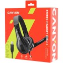 CANYON Zestaw słuchawkowy СHSC-1 PC Mik 2m Czarny