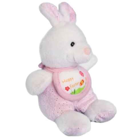 Różowy Pluszak KRÓLIK Wielkanocny z Napisem 'Happy Easter'