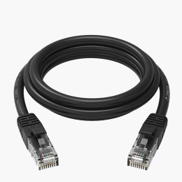 Kabel sieciowy Ethernet CAT6 1000Mbps RJ45 internetowy LAN okrągły 1 m - czarny