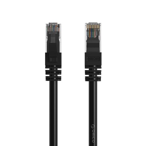 Kabel sieciowy Ethernet CAT6 1000Mbps RJ45 internetowy LAN okrągły 1 m - czarny