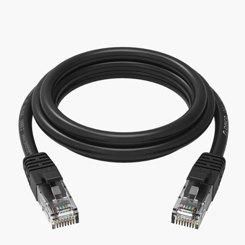 Kabel sieciowy Ethernet CAT6 1000Mbps RJ45 internetowy LAN okrągły 3 m - czarny