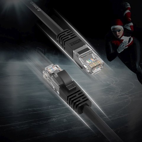 Kabel sieciowy Ethernet CAT6 1000Mbps RJ45 internetowy LAN okrągły 3 m - czarny