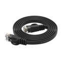 Kabel sieciowy Ethernet CAT6 1000Mbps RJ45 internetowy LAN płaski 30 m - czarny