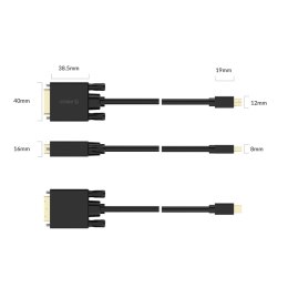 Kabel Orico XD-MDTD Mini DisplayPort do DVI Full HD 60 Hz 2 m - czarny