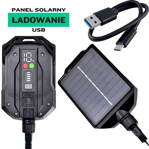 SOLARNY ŁAŃCUCH ŚWIETLNY 240 LED 13 FUNKCJI USB ZIMNY BIAŁY