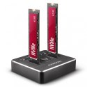 Stacja dokująca do dysków AXAGON USB-C 3.2 Gen 2 - 2x M.2 NVMe SSD CLONE MASTER ADSA-M2C