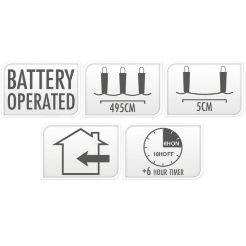 LAMPKI DRUCIKI NA BATERIE GIRLANDA 100 LED CIEPŁY BIAŁY TIMER