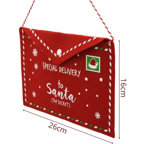 KOPERTA ŚWIĄTECZNA LIST DO ŚWIĘTEGO MIKOŁAJA FILCOWA 26x16CM SPECIAL DELIVERY