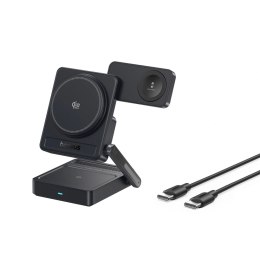 Ładowarka bezprzewodowa Baseus PicoGo AF21 3w1 Qi2.2 35W z kablem USB-C 1m - czarna