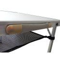 STOLIK TURYSTYCZNY SKŁADANY KEMPINGOWY 120x60x70/62/55CM 4 KRZESŁA I PÓŁKA