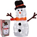 FIGURKA DEKORACYJNA BAŁWANEK NA BATERIE TIMER 40LED WYS. 39CM ACRYL