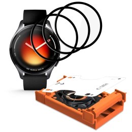 Szkło hybrydowe Tech-Protect Easy Set Flex+ 3-Pack na Xiaomi Watch 5 - czarne