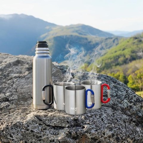 NC17110 KUBEK KEMPINGOWY Z KARABIŃCZYKIEM 300 ML STAL NIERDZEWNA CZARNY NILS CAMP