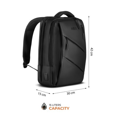 NC4502 PLECAK NA LAPTOP Z USB CZARNY NILS