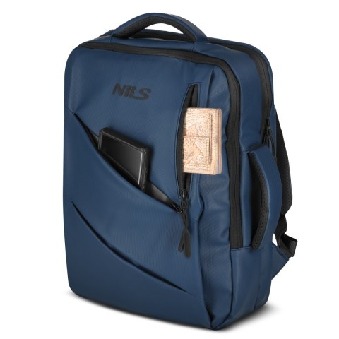 NC4502 PLECAK NA LAPTOP Z USB NIEBIESKI NILS