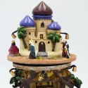 SZOPKA DEKORACYJNA RUCHOMA GRAJĄCA LED 14x14x23CM NA BATERIE NIEBIESKIE KOPUŁY