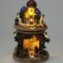 SZOPKA DEKORACYJNA RUCHOMA GRAJĄCA LED 14x14x23CM NA BATERIE NIEBIESKIE KOPUŁY