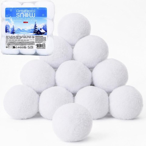 SZTUCZNE KULKI ŚNIEŻNE DO DEKORACJI 6CM 9SZT
