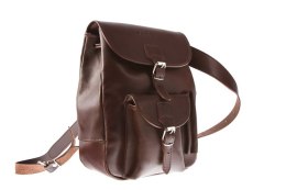 Modny plecak skórzany Vintage P1 BROWN