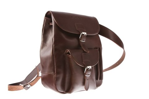 Modny plecak skórzany Vintage P1 BROWN