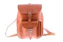 Modny plecak skórzany Vintage P1 BROWN