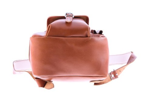 Modny plecak skórzany Vintage P1 BROWN