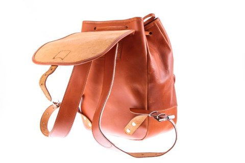 Modny plecak skórzany Vintage P1 BROWN