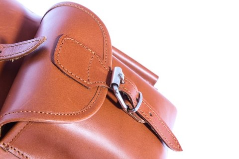 Modny plecak skórzany Vintage P1 BROWN