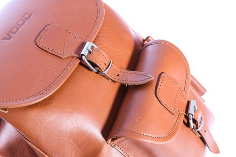 Modny plecak skórzany Vintage P1 BROWN