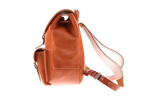 Modny plecak skórzany Vintage P1 COGNAC