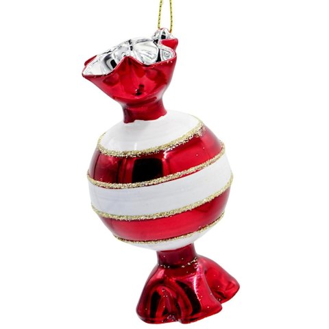 BOMBKA FORMÓWKA SZKLANA CUKIEREK 10CM PASKI POZIOME